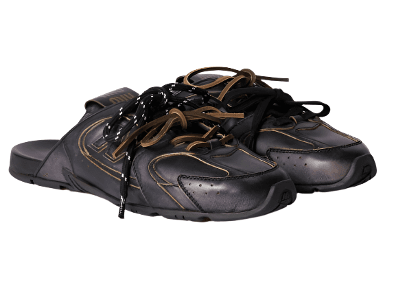 New Balance Brushed Leather Mule Dark Brown / Black 2