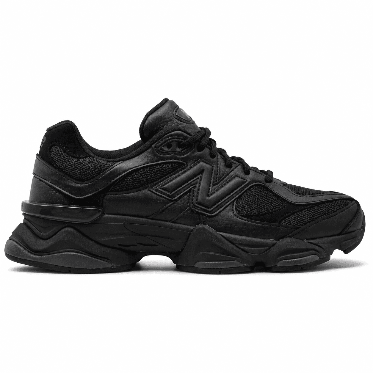 New Balance 9060 Triple Black Leather 1