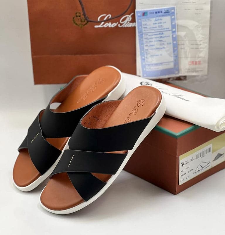 Loro Piana Cross Strap Sandal 1